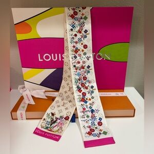 💗🔥 Louis Vuitton Murakami 🔥💗 LV x TM Superflat Monogram 2025 Silk Bandeau